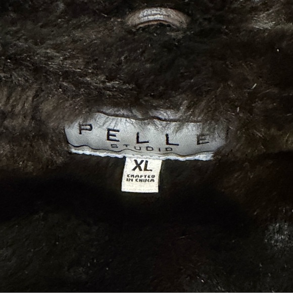 Pelle Thick Leather Jacket Faux Fur Belted with Hood Full Zip Women’s XL Brown - Picture 15 of 16